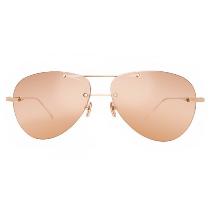 Lumaframe Rimless Aviator Sunglasses with Mirrored Gold Lenses