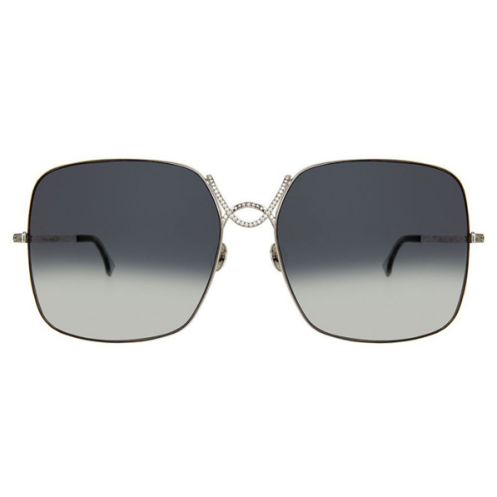 Lumaframe Oversized Black Sunglasses with Artificial Stones & Gradient Lenses